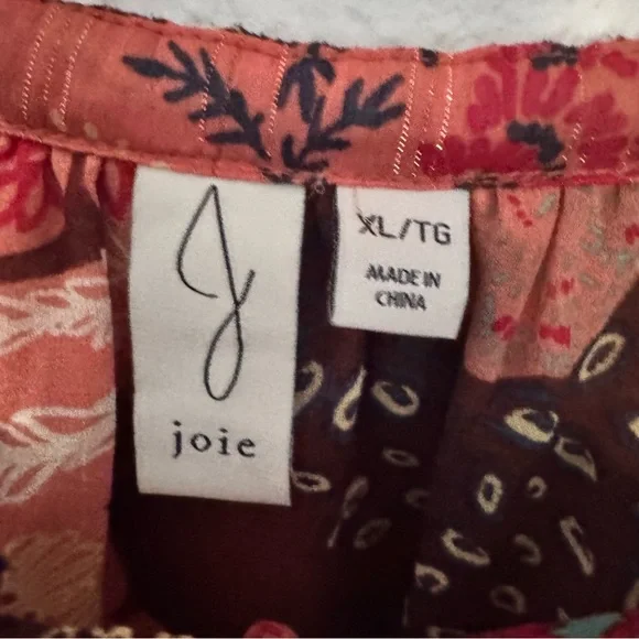 Joie multi pattern blouse size XL - Picture 4 of 6